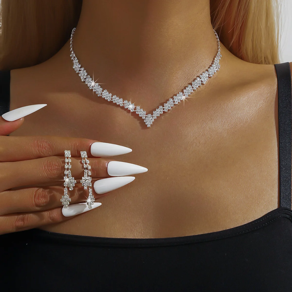 4/3 Pieces Of Wedding Season Women's Claw Chain Series Earrings, Necklaces, Bracelets, Jewelry Sets, Banquet And Holiday Gifts92 2