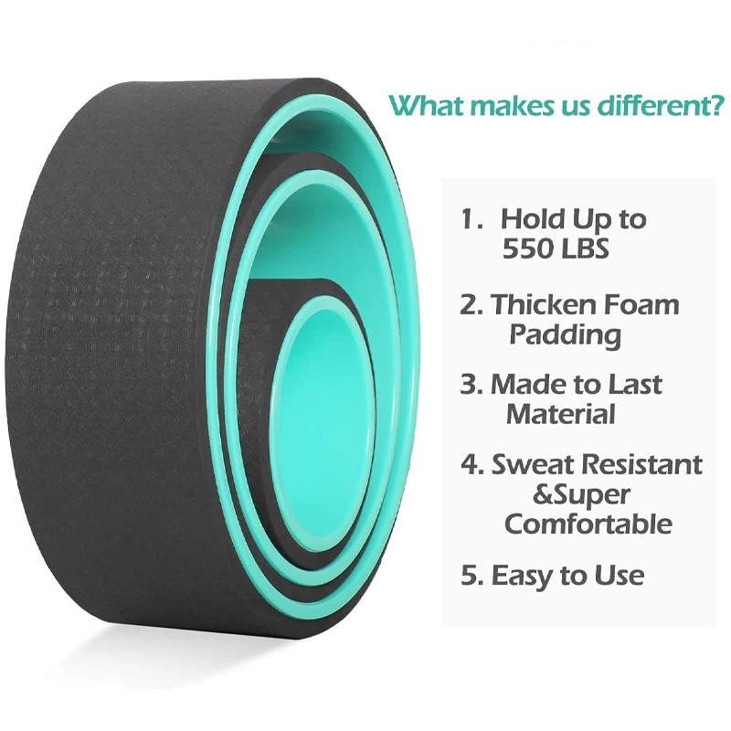 Yoga Wheel Comfortable Durable Balance Accessory Increase Flexibility Ideal Home Yoga Kit Foam Roller Back Pain Relief yoga massage roller