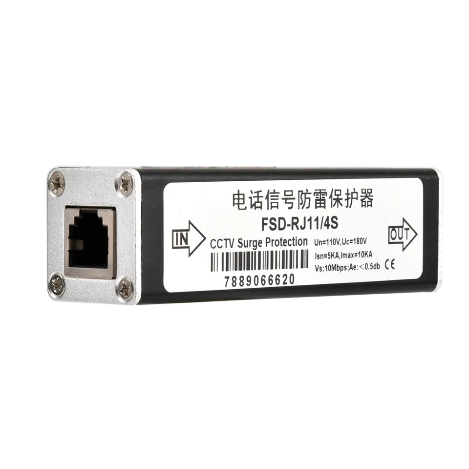 FSD-RJ11 Lightning Protector Telephone Fax Surge Protector Lighting Thunder Arrester Protection Device 110V