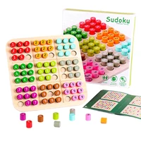 Wooden Sudoku Puzzles Board Game Brain Teaser Colorful Kids Adults Number Thinking Game Math Brain Teaser Desktop Toys Gifts New 1
