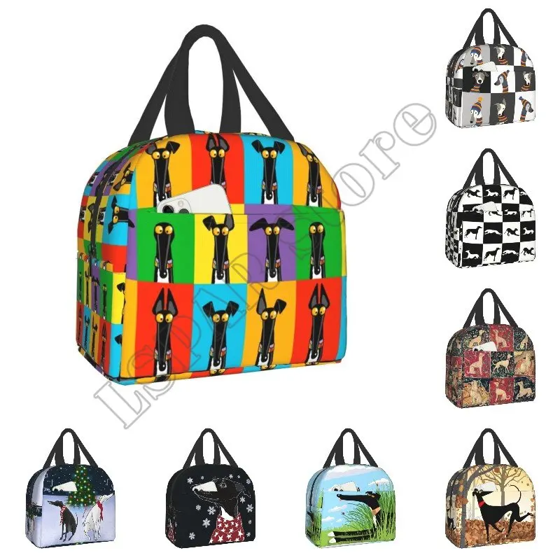 Custom Greyhound Lunch Bag Women Cooler Warm Insulated Lunch Box For  Student School Whippet Sighthound Dog Portable Picnic Bags