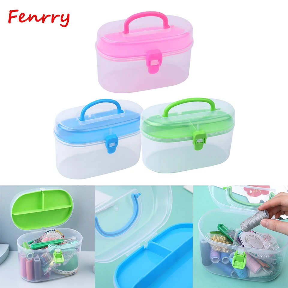Fenrry Multifunction Sewing Needlework Storage Box Sewing Thread Box Plastic Container for DIY Tools Organizer Case sewing thread box