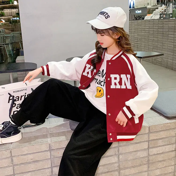 winter fleece jacket Spring Autumn Green Baseball Jacket Big Kids Teens Casual Clothes For Teenage Girls Sports Outerwear Coat Age 4 5 7 9 11 13 YearSpring Autumn Green Baseball Jacket Big Kids Teens Casual Clothes For Teenage Girls Sports Outerwear Coat Age 4 5 7 9 11 13 Year leather jacket with hood