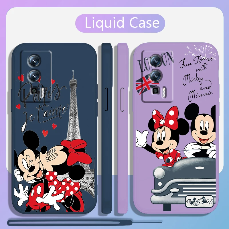Cartoon Mickey London Liquid Rope Per Xiaomi Redmi 13C 12 12C K60 A1 K50 11 K40 10C 10 9A 9At 9T 9C 5G Cover Phone Case