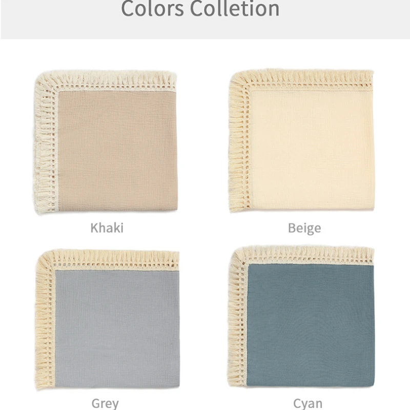 Baby Blanket 80*65cm Soft Newborn Blankets Fringed gauze Bath Gauze Infant Swaddle Wrap Sleepsack Stroller Cover