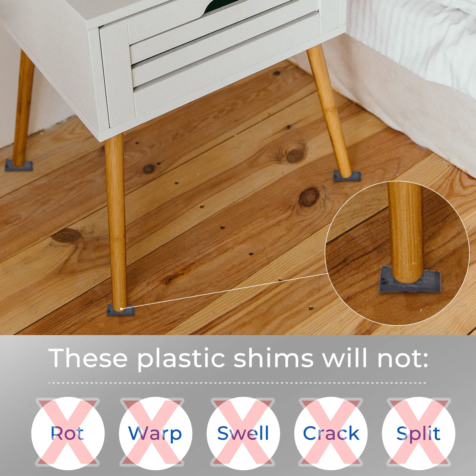 36pcs/box Rubber Table Shims Furniture Leveling Shims Clear Wedge Table Mat Door Wedge Foot Pad
