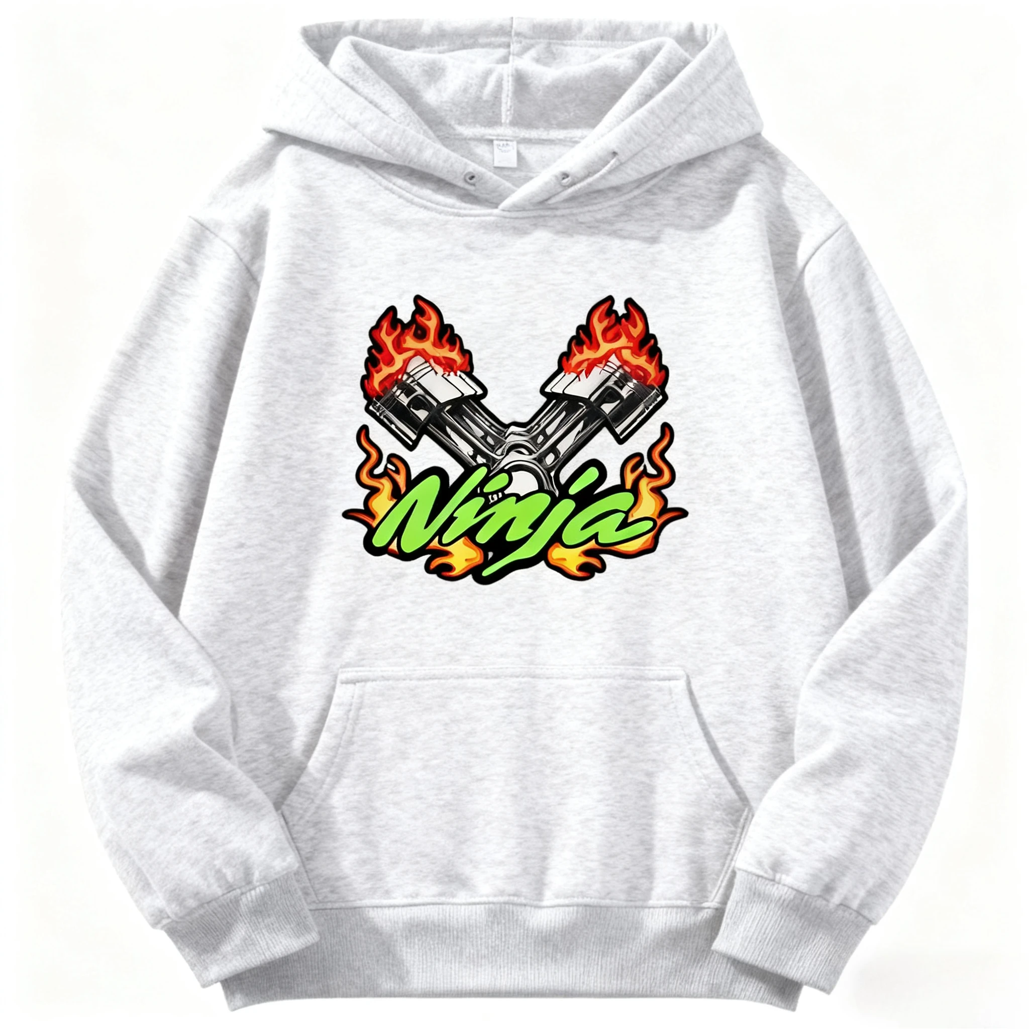 2025 가을/겨울 컬렉션의 남녀 공용 최신 유행 가와사키 로고 프린트 후드티 092306