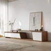 Extendable TV Stand with 3 Drawers Minimalist Rectangle Entertainment Center Walnut TV Console Table Up to 110" 6