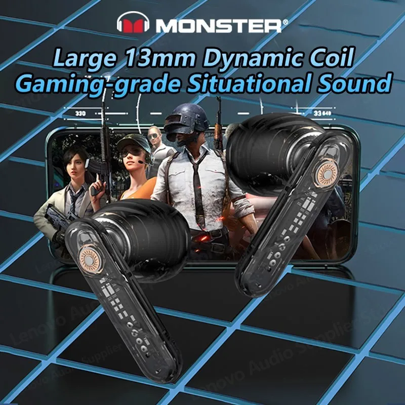 Choice Monster 블루투스 5.2 무선 게이밍 헤드셋, 장거리 소음 차단 헤드폰, HIFI 스테레오 음악 이어버드, XKT09