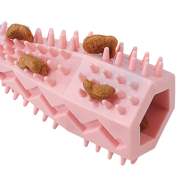 Hexagonal Chew Toy for Dogs Cats - Non-Toxic TPR Teething Bone with Teeth Cleaning & Boredom Relief  5
