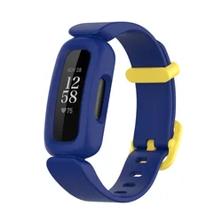 Soft Silicone Sport Strap for Kids' Smart Bands - Replacement Bracelet for Fitbit Ace and Inspire Series (Blue yellow)