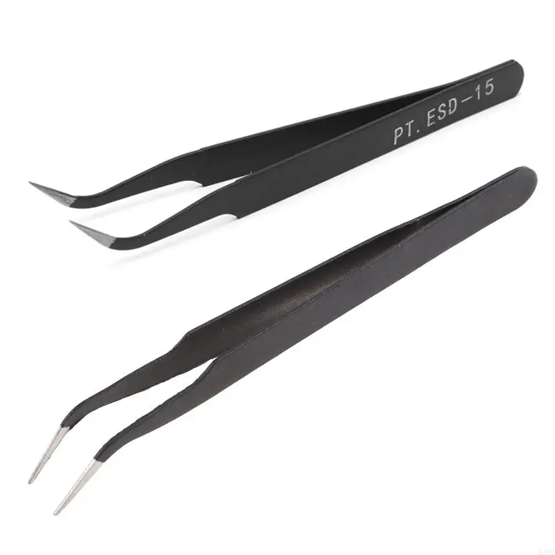 X9FA Durable Stainless Steel Tweezers DIY Jewelry Making Picking Tool for Art Crafts