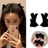 2pcs Black Bow Small Grab Clip Women's Autumn And Winter Vintage Velvet Bangle Clip Hair Clip Style Princess Hair Clip Headwear
