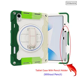 Rugged Shockproof Tablet Case with Stand and Strap - Universal Fit for MatePad Pro 13.2 (02 Rainbow Green)