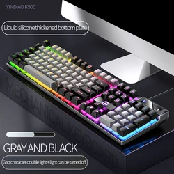 Vibrant Backlit Mechanical Feel Gaming Keyboard - 104 Keys, Wired E - sports Peripheral (Mixed light)