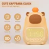 Capybara Led Night Light Silicone Rechargeable Digital Alarm Clock Dimmable Table Lamp Timing USB Charge Children Birthday Gift 1