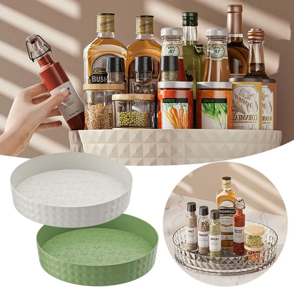 

360 Rotation Spice Rack New Non-Skid Multifunctional Fruit Tray Large Capacity Makeup Storage Box Desktop