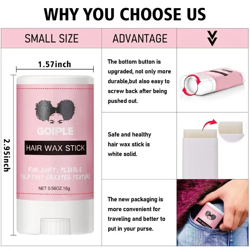 GOIPLE Wig Glue Waterproof For Lace Front Wig Invisible Bond Hair Adhesive And Remover Hair Wax Stick Control Frizz Styling Gel 6
