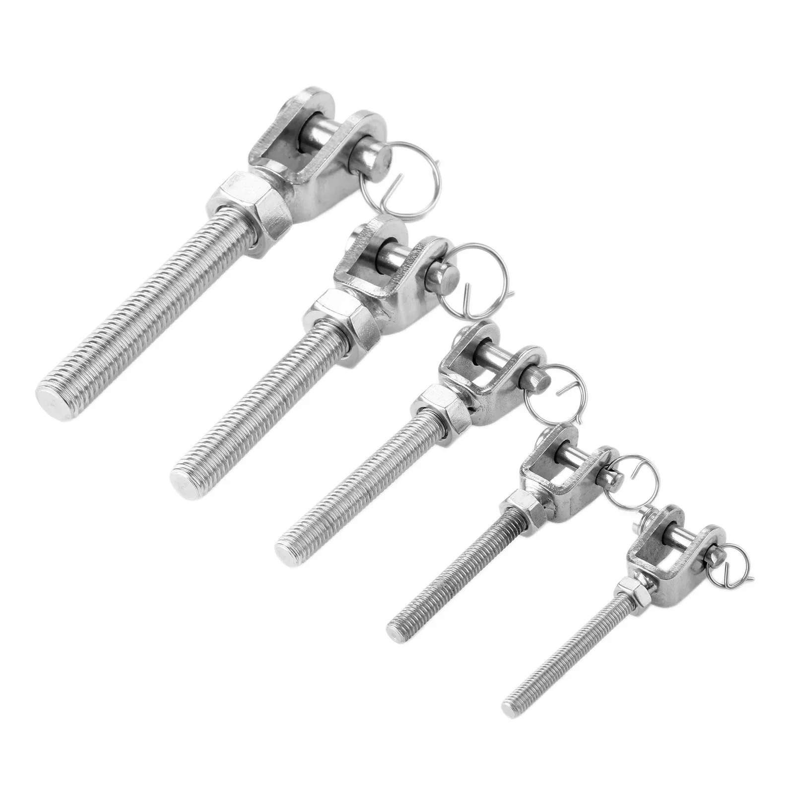 Screw Bolt Nut Set 1Pc M5 M6 M8 M10 M12 304 Stainless Steel Jaw Open Bolt & Nut Replacement Turnbuckle Rigging Screw Parts