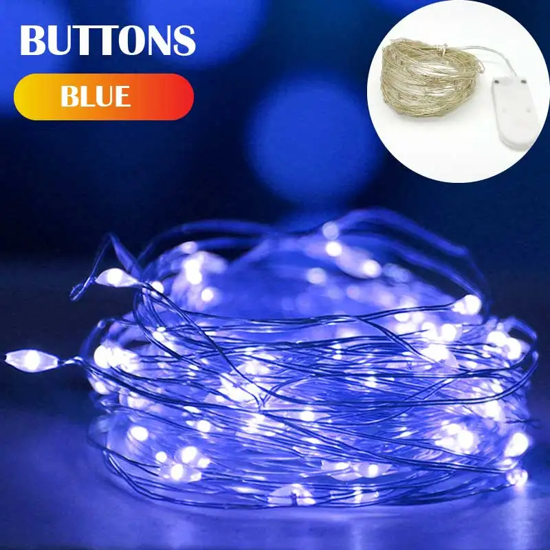 thumbnail image 1 of Guirnalda de luces LED de alambre de cobre para exteriores, 5/10/20 m, para decoración de bodas y Año Nuevo, 1 of 5