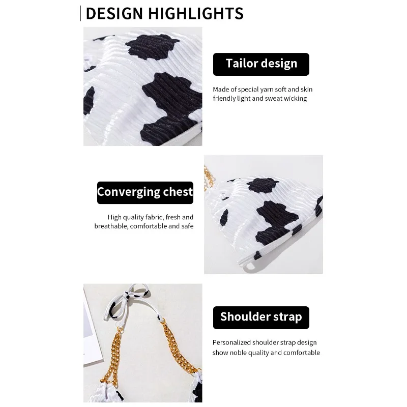 Sexy Woman Family Swimwear 2 Piece Beachwear Swim Suit Sexy Cow Velvet Swimsuit Bikini