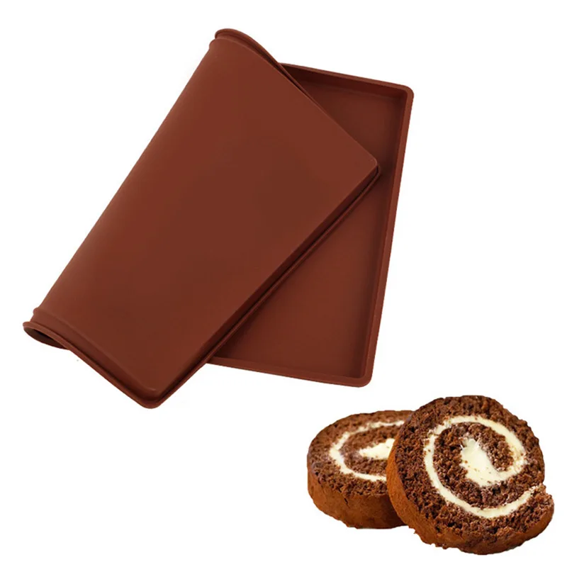 

Swiss Roll Silicone Cake Baking Mat Oven Tray Kitchen Accessories Pastry Making Inserts Baking Tool Non-sticking Bakeware