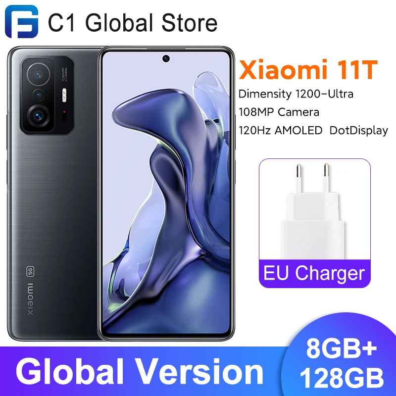 Versione Globale Xiaomi 11T 8Gb 128Gb Smartphone Dimensity 1200-Ultra Octa Core 108Mp Fotocamera 6.67 "Amoled Dotdisplay 67W Ricarica