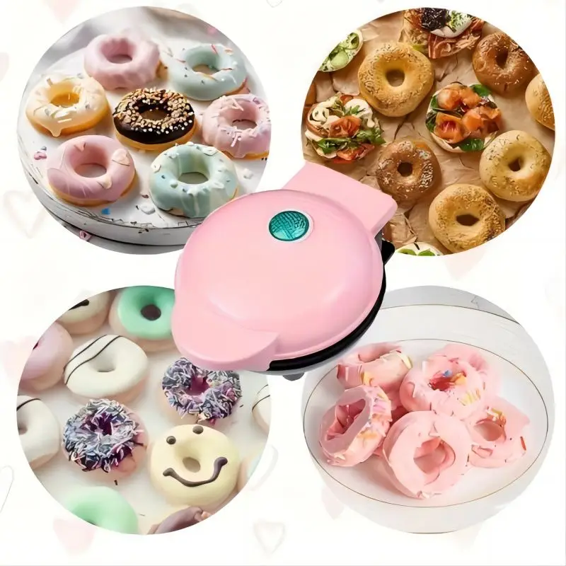 Portable Mini Donut Machine For Making Snacks And Desserts Baking Machine For Children's Breakfast Double-sided Heating