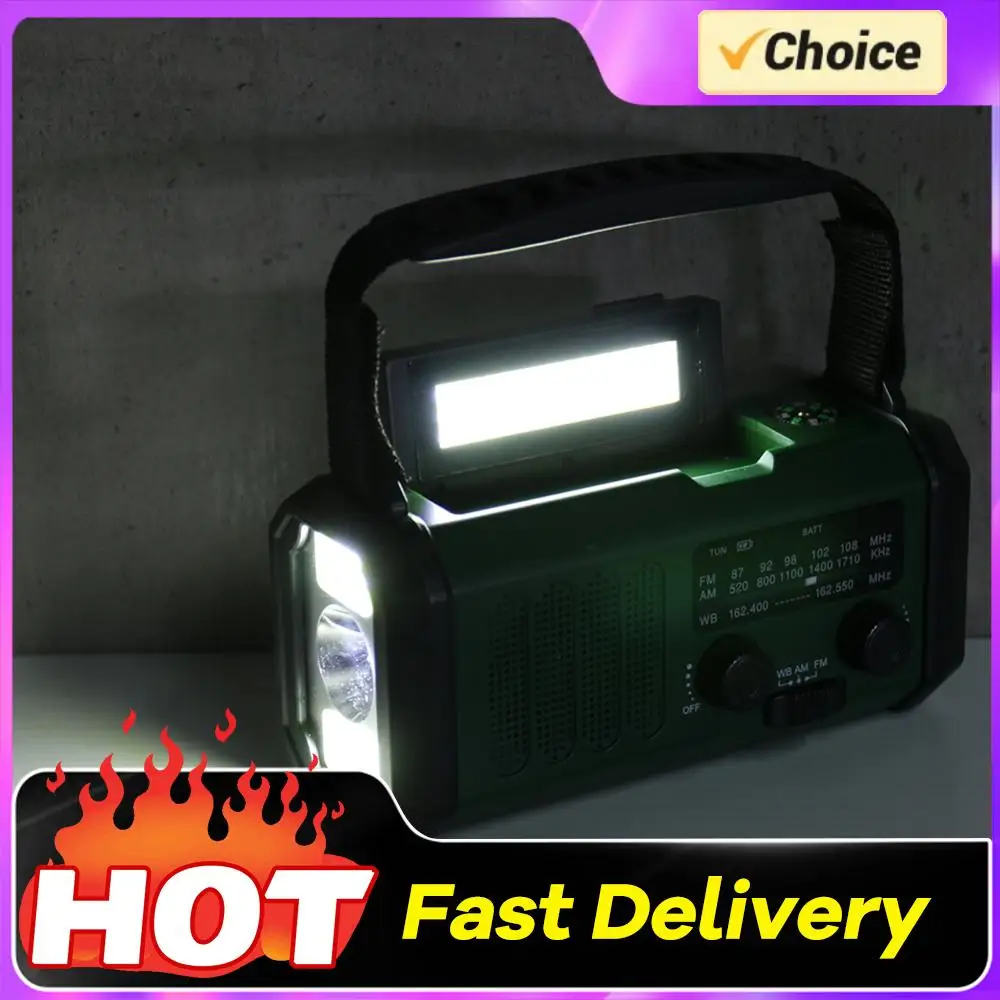 Radio météo LED AM/FM/WB 10000mAh, batterie externe de secours, lampe de lecture, Radio d'urgence solaire, charge de Type C, alarme SOS