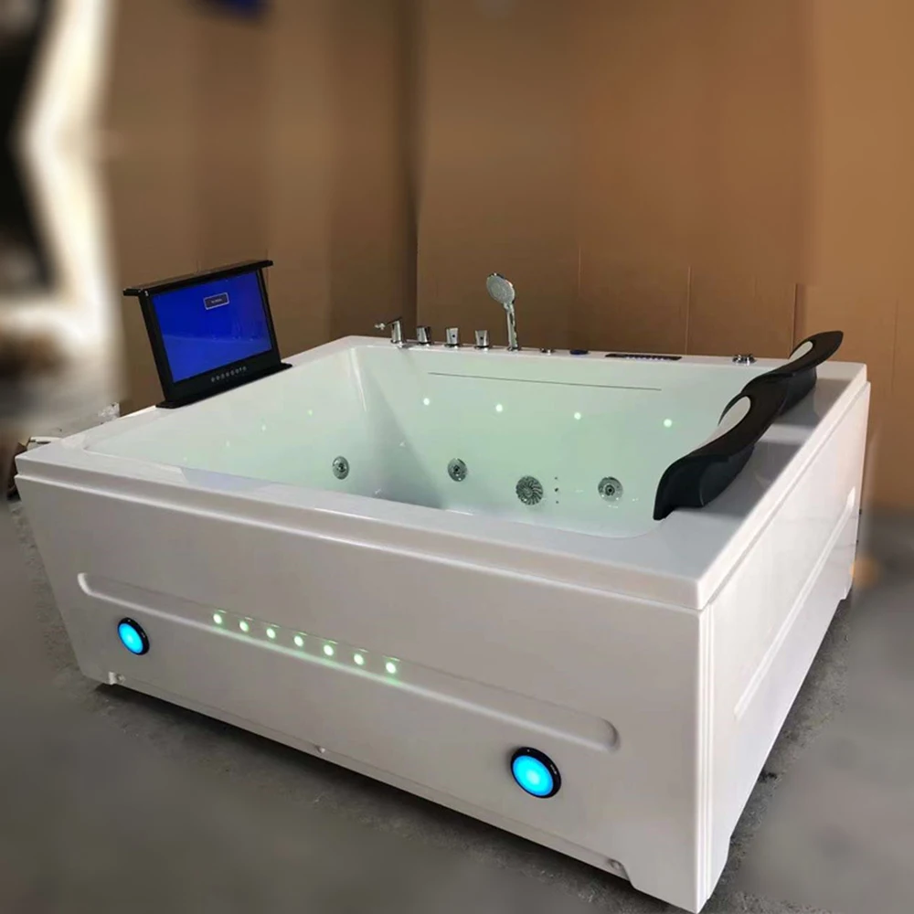 1700mm Fiberglass Whirlpool Bathtub Acrylic Hydromassage TV Surfing Massaging Tub NS3101A 4