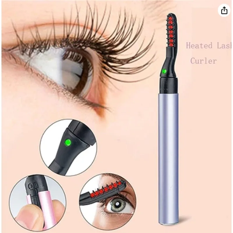 

Batteries Heated Eyelash Curler Quick Heating Natural Eyelas Long Lasting Electric Lash Separator Women Beauty Makeup Tools New