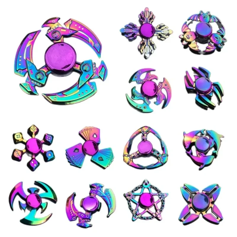 

5Pcs Rainbow Fidget Metal Spinner Colorful Finger Gyroscope High Speed Hand Spinners Fidget Toys for Stress Anxiety Relief for