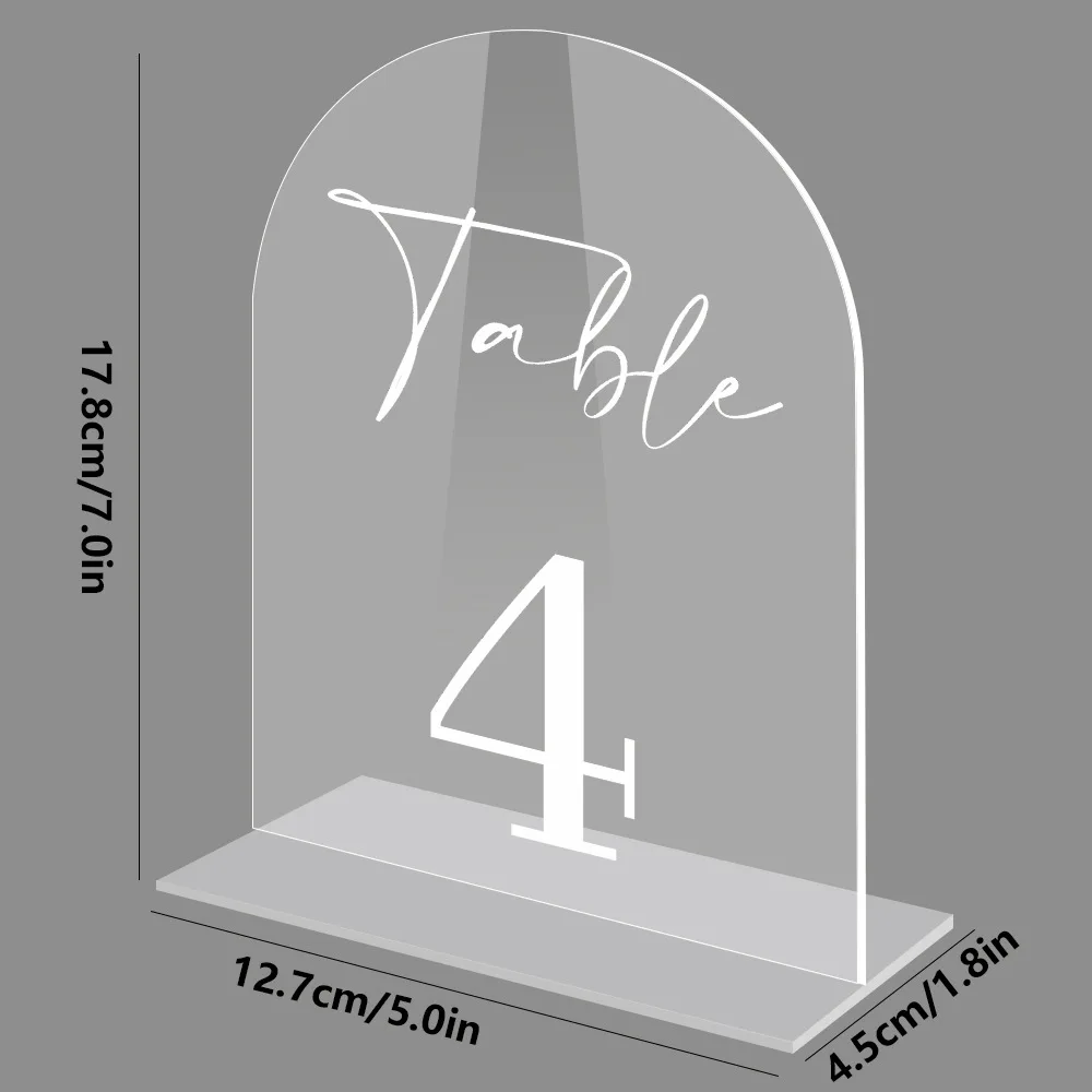 Acrylic Digital Table Label Acrylic Table Plate Wedding Number Plate Dining Diy Personalized Seat Plate wedding table numbers acrylic sign holders