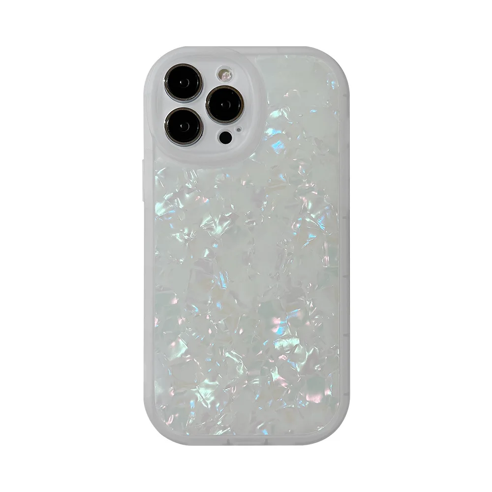 Colorful Ins S​hell Bling Silicon Phone Case For iPhone 11 Pro Max 12 13 14 Mini 7 8 Plus XR XS X SE Anti-fall Back Cover