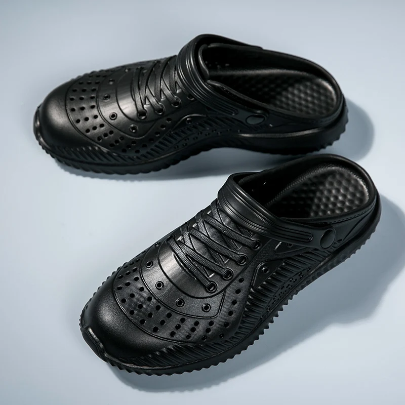 New Men's Sandals 2022 Summer Men's Slippers Beach Clogs Quick Drying Casual Shoes Waterproof Anti-skid Wading Shoes Hole Shoes