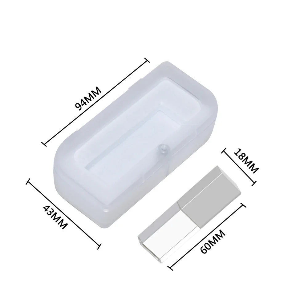 USB 크리스탈 USB 플래시 드라이브, 선물용 사용자 정의 3D 로고 USB 스틱, 펜드라이브 U 디스크, 128GB, 64GB, 32GB, 16GB, 30 개/로트