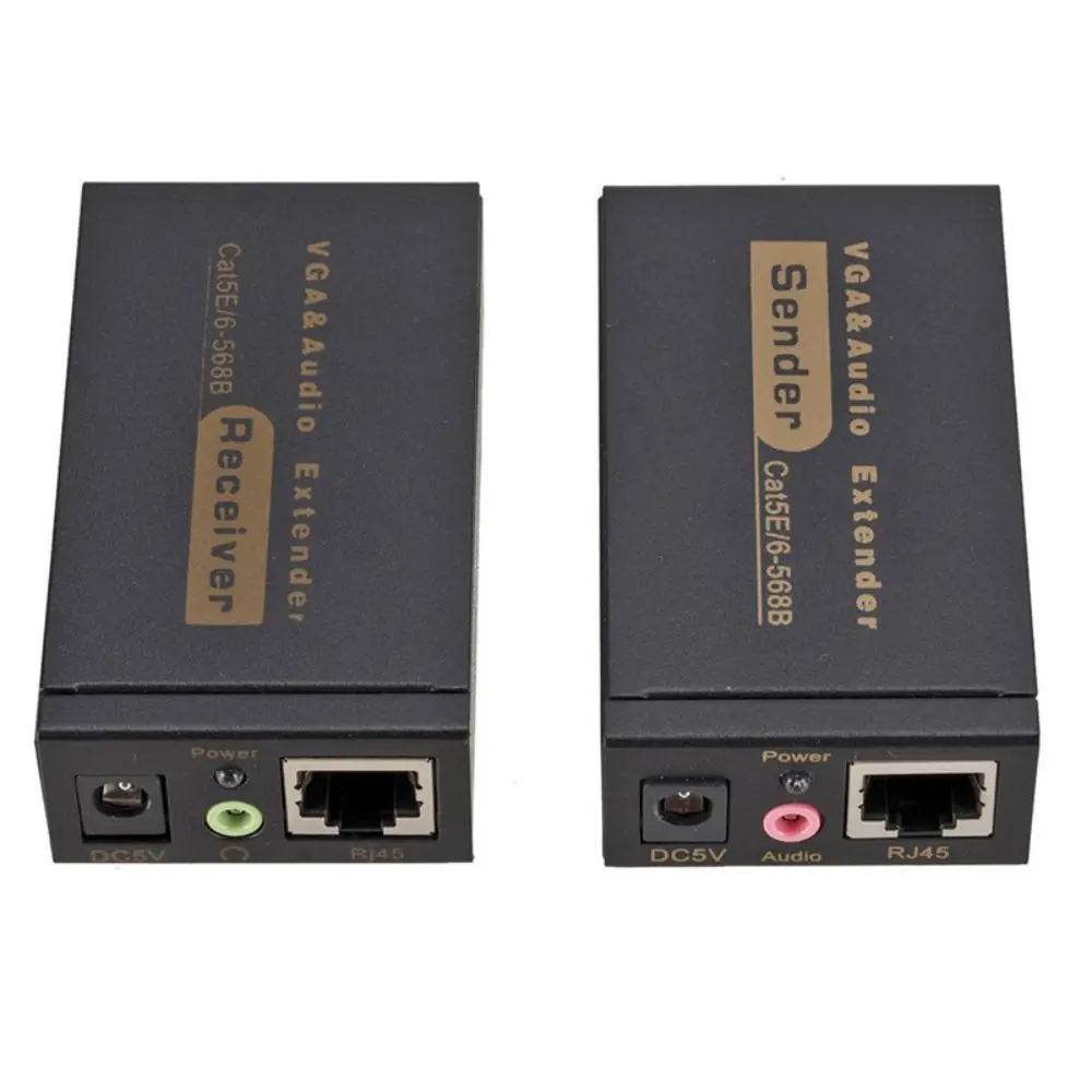 VGA To RJ45 VGA 100M Video Audio Extender Signal Amplifier Cat5/6 To RJ45 Extender 100M Ethernet Transmission