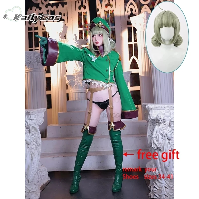 

Костюм Аниме, волшебный женский косплей арага киви, парик леопардовой расцветки, военная униформа, шляпа, обувь, огромная женская обувь на Хэллоуин