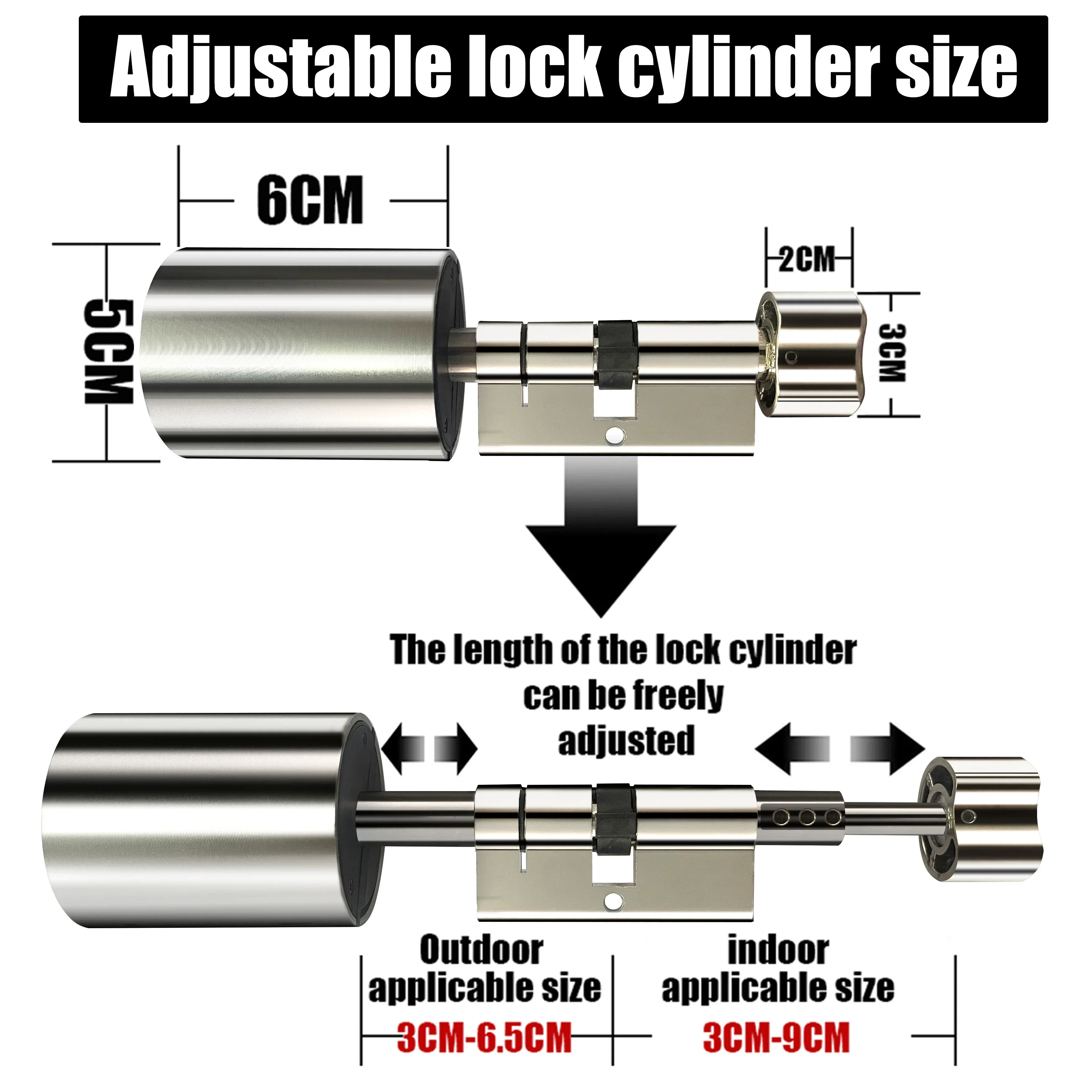 Euro Profile Lock Body Compatible Electronic Cylinder Tuya Unlock Installation Keyless Fingerprint Smart Password lock fingerprint cylinder lock,smart cylinder lock,electronic lock,smart lock,password lock