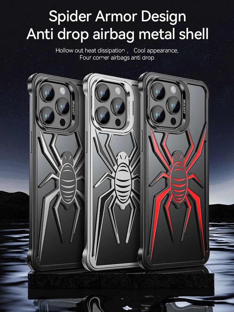 High quality heat-dissipating metal frameless phone case for iPhone 14 13 15 Pro Max ring frame aluminum shell shock cover