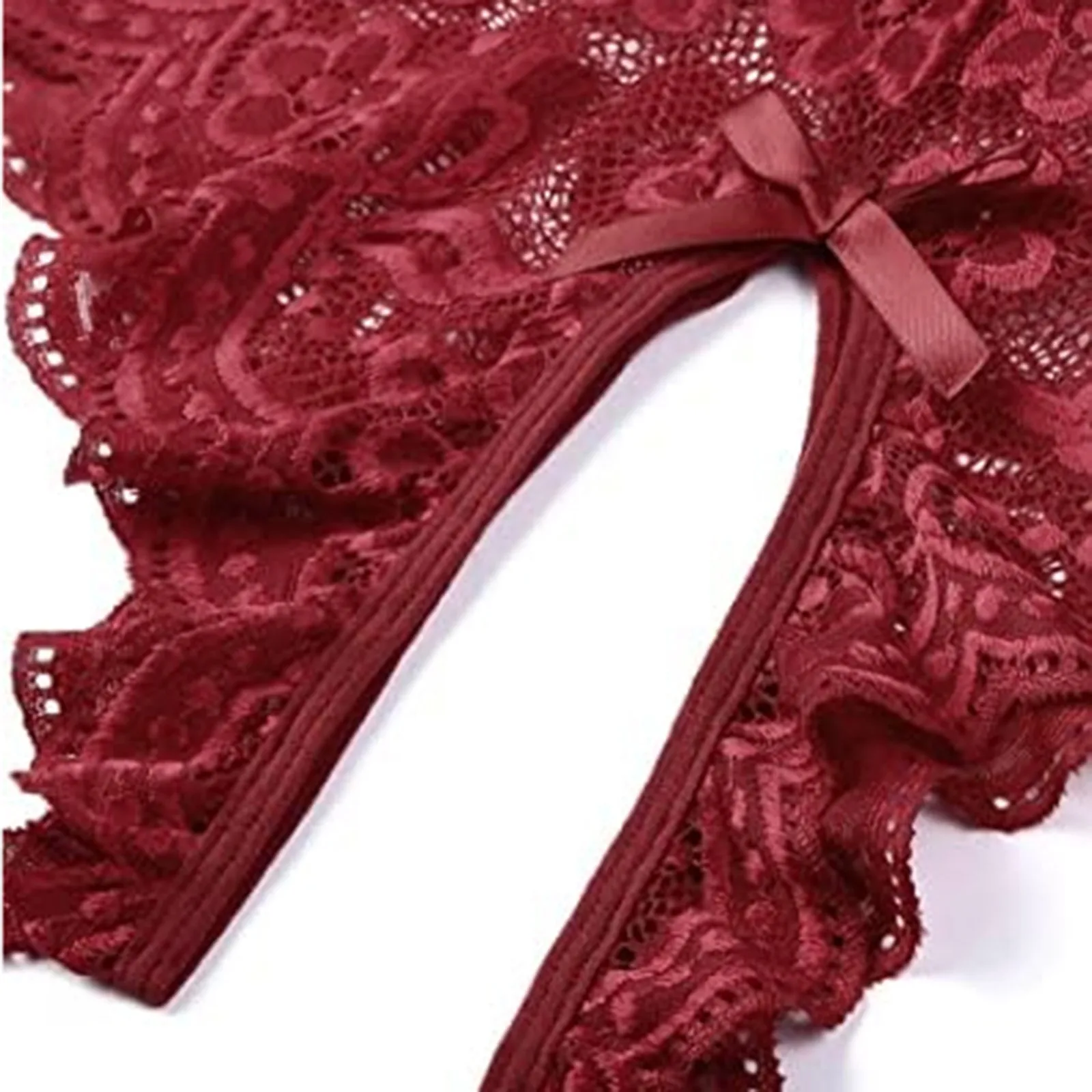 Women Fashion 1 PC Bodysuit Lingerie Sexy Women Costumes Red Lace Lingerie Backless Lanyard Female Conjoined Tight Underwear