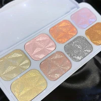 8Colors Highlight Eyeshadow Makeup Palette Shimmer Glitter Multicolor Eye Face And Body Brighten Contour Waterproof Long Lasting 2