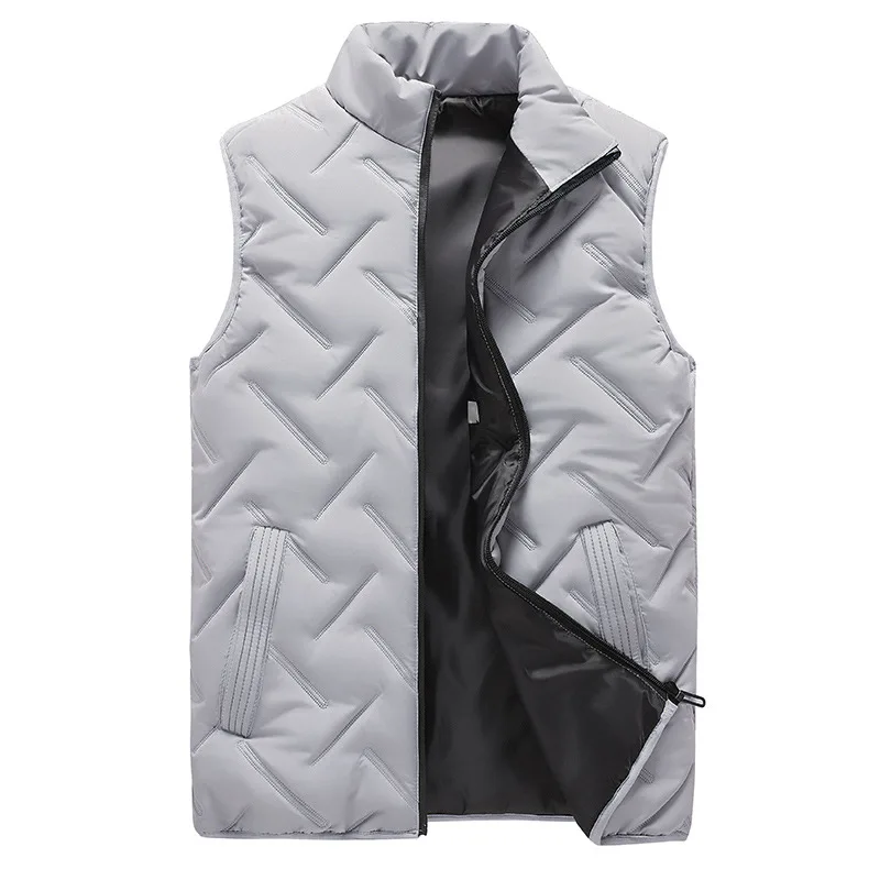 Thickened cotton Vest men's Windproof cold proof vest Autumn winter Feather vest Keep warm shoulder Thickened outerwear Running 5