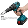 20000N 720W Brushless Electric Rivet Gun 2.4~4.8mm Cordless Rivet Nut Gun Drill Insert Power Tools For Makita 18V Battery 리벳건 3