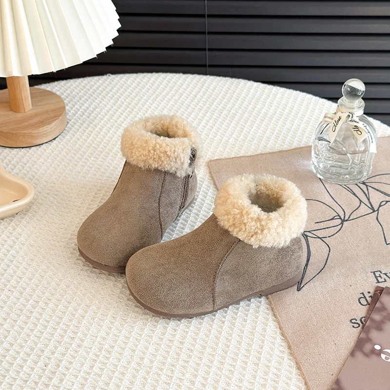 Girls Soft Sole Anti Slip Ankle Boots Winter Casual Shoes
