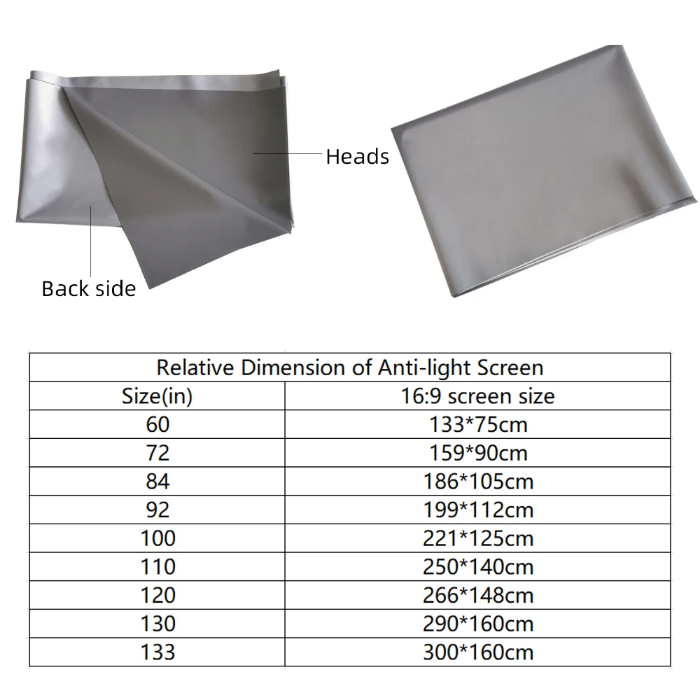 LEJIADA Projector Screen 60-133 Inch 16:9 Foldable Portable Reflective Screen Home Party Indoor Outdoor
