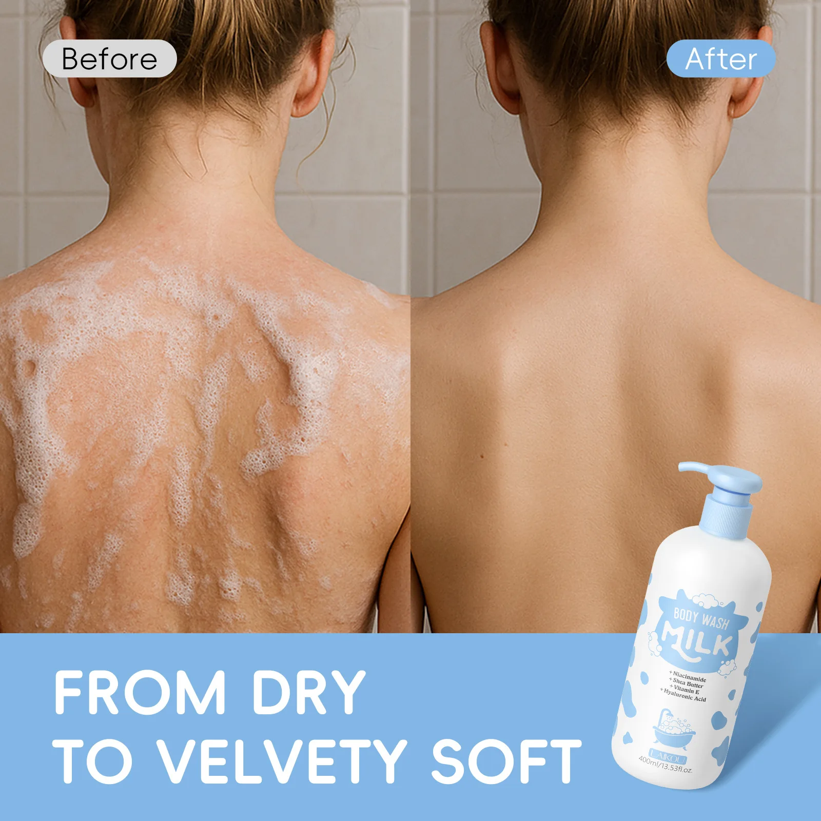 Milk Shower Gel 400ml Refreshingly Clean & Moisturizing Fragrant & Hydrating Shower Gel