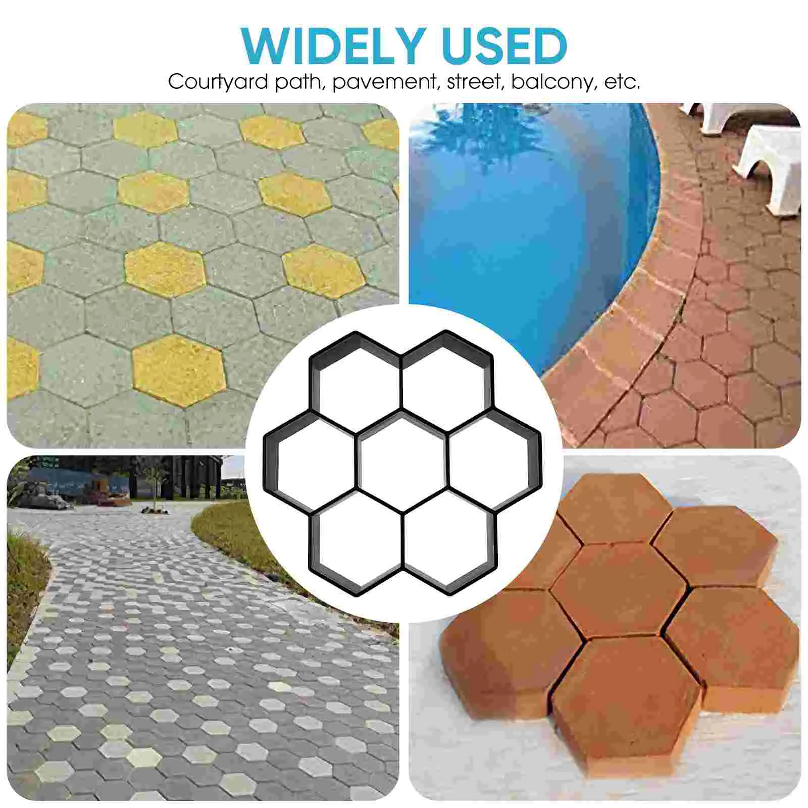 Paver Mold Deck Tiles Path Oaving Mould Paving Stones Concrete Black Cement Floor