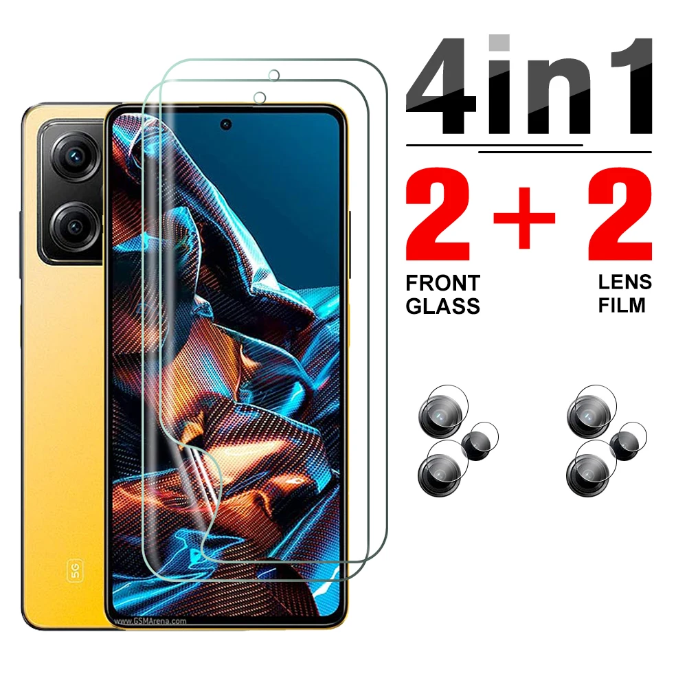

4 в 1, Гидрогелевая пленка для Xiaomi Poco X5 Pro F5 C65 C50 pocco poxo pocophone M4 M5 X3