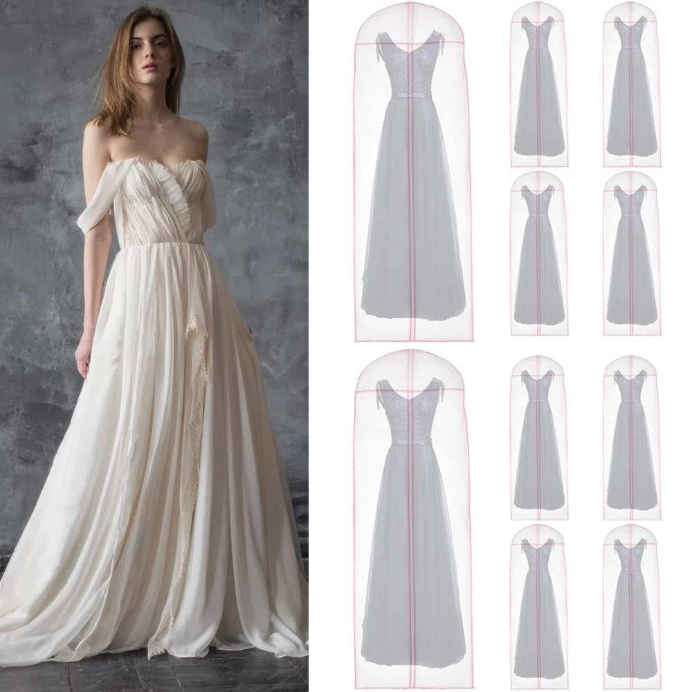 180cm Wedding Dress Bag Clothes Hanging Garment Dress Clothes Suit Coat Dust Cover Home Storage Bag For Wedding Dresses 10Pcs